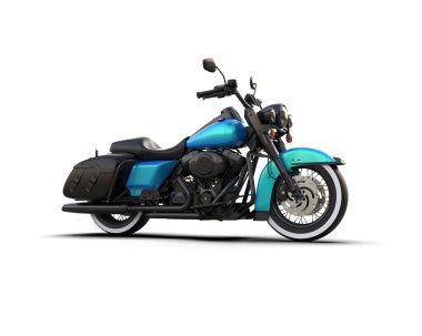 Motosiklet arka planda izole edilmiş. 3d görüntüleme - illüstrasyon