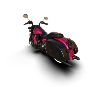 Motosiklet arka planda izole edilmiş. 3d görüntüleme - illüstrasyon