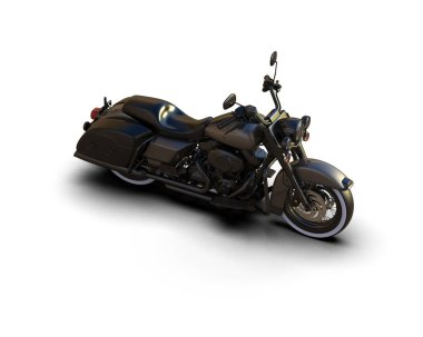 Motosiklet arka planda izole edilmiş. 3d görüntüleme - illüstrasyon