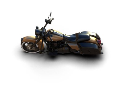 Motosiklet arka planda izole edilmiş. 3d görüntüleme - illüstrasyon