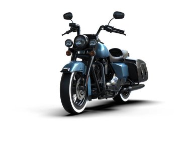 Motosiklet arka planda izole edilmiş. 3d görüntüleme - illüstrasyon