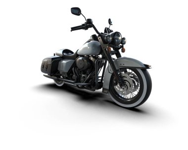 Motosiklet arka planda izole edilmiş. 3d görüntüleme - illüstrasyon