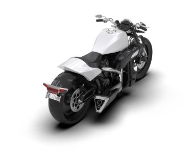 Motosiklet arka planda izole edilmiş. 3d görüntüleme - illüstrasyon