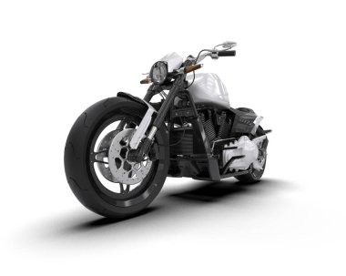 Motosiklet arka planda izole edilmiş. 3d görüntüleme - illüstrasyon