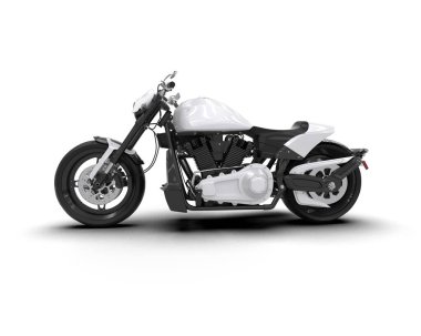 Motosiklet arka planda izole edilmiş. 3d görüntüleme - illüstrasyon