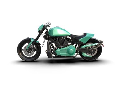 Motosiklet arka planda izole edilmiş. 3d görüntüleme - illüstrasyon