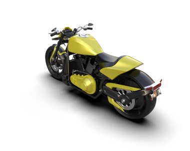 Motosiklet arka planda izole edilmiş. 3d görüntüleme - illüstrasyon