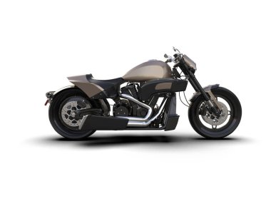 Motosiklet arka planda izole edilmiş. 3d görüntüleme - illüstrasyon