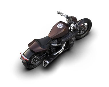 Motosiklet arka planda izole edilmiş. 3d görüntüleme - illüstrasyon