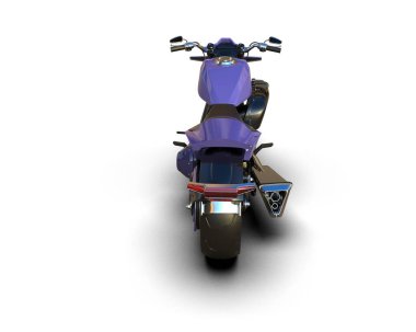 Motosiklet arka planda izole edilmiş. 3d görüntüleme - illüstrasyon