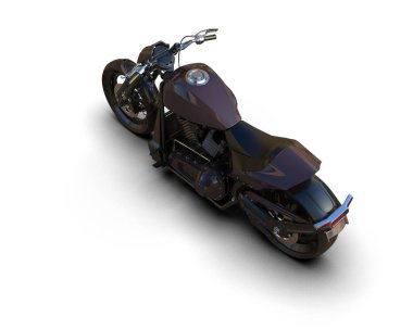 Motosiklet arka planda izole edilmiş. 3d görüntüleme - illüstrasyon