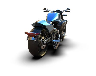 Motosiklet arka planda izole edilmiş. 3d görüntüleme - illüstrasyon
