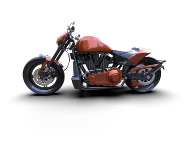 Motosiklet arka planda izole edilmiş. 3d görüntüleme - illüstrasyon