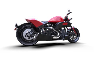 Motosiklet arka planda izole edilmiş. 3d görüntüleme - illüstrasyon