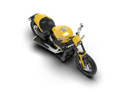 Motosiklet arka planda izole edilmiş. 3d görüntüleme - illüstrasyon