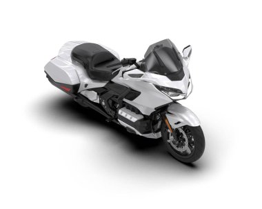 Motosiklet arka planda izole edilmiş. 3d görüntüleme - illüstrasyon