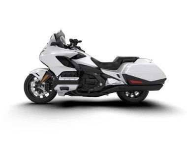 Motosiklet arka planda izole edilmiş. 3d görüntüleme - illüstrasyon