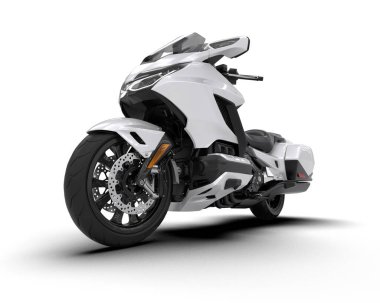 Motosiklet arka planda izole edilmiş. 3d görüntüleme - illüstrasyon