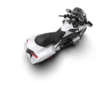 Motosiklet arka planda izole edilmiş. 3d görüntüleme - illüstrasyon