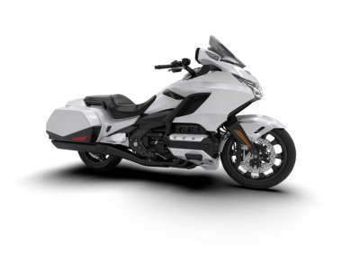 Motosiklet arka planda izole edilmiş. 3d görüntüleme - illüstrasyon