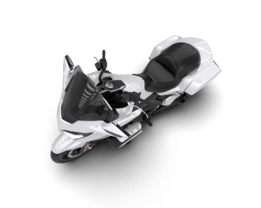 Motosiklet arka planda izole edilmiş. 3d görüntüleme - illüstrasyon