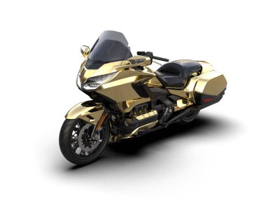 Motosiklet arka planda izole edilmiş. 3d görüntüleme - illüstrasyon