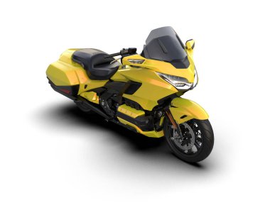 Motosiklet arka planda izole edilmiş. 3d görüntüleme - illüstrasyon