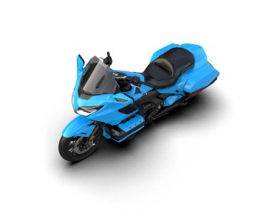 Motosiklet arka planda izole edilmiş. 3d görüntüleme - illüstrasyon