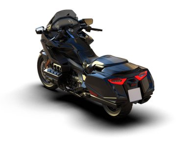 Motosiklet arka planda izole edilmiş. 3d görüntüleme - illüstrasyon