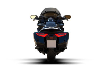 Motosiklet arka planda izole edilmiş. 3d görüntüleme - illüstrasyon