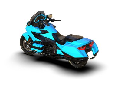 Motosiklet arka planda izole edilmiş. 3d görüntüleme - illüstrasyon