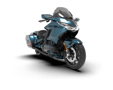 Motosiklet arka planda izole edilmiş. 3d görüntüleme - illüstrasyon