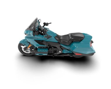 Motosiklet arka planda izole edilmiş. 3d görüntüleme - illüstrasyon