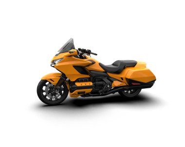 Motosiklet arka planda izole edilmiş. 3d görüntüleme - illüstrasyon