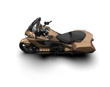 Motosiklet arka planda izole edilmiş. 3d görüntüleme - illüstrasyon