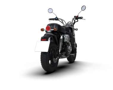 Motosiklet arka planda izole edilmiş. 3d görüntüleme - illüstrasyon