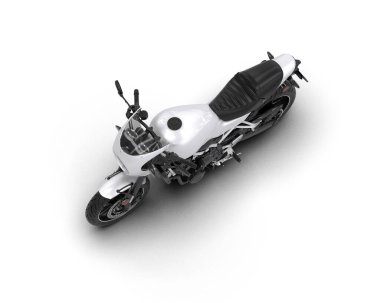 Motosiklet arka planda izole edilmiş. 3d görüntüleme - illüstrasyon
