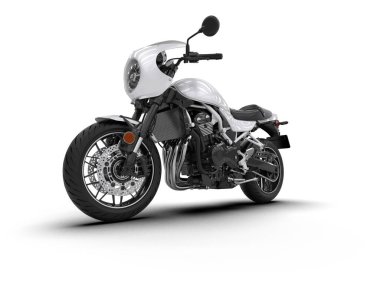 Motosiklet arka planda izole edilmiş. 3d görüntüleme - illüstrasyon