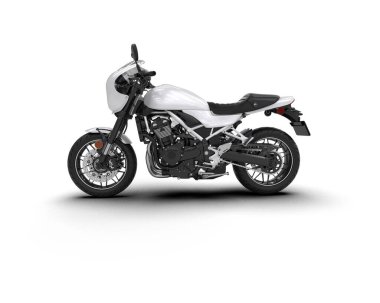 Motosiklet arka planda izole edilmiş. 3d görüntüleme - illüstrasyon