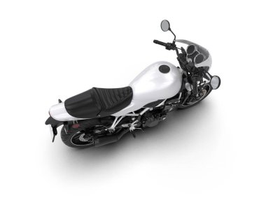 Motosiklet arka planda izole edilmiş. 3d görüntüleme - illüstrasyon