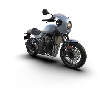 Motosiklet arka planda izole edilmiş. 3d görüntüleme - illüstrasyon