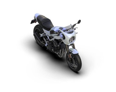 Motosiklet arka planda izole edilmiş. 3d görüntüleme - illüstrasyon