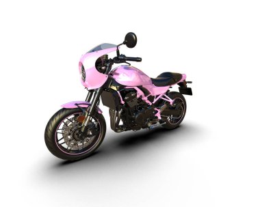 Motosiklet arka planda izole edilmiş. 3d görüntüleme - illüstrasyon