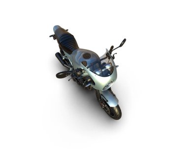 Motosiklet arka planda izole edilmiş. 3d görüntüleme - illüstrasyon