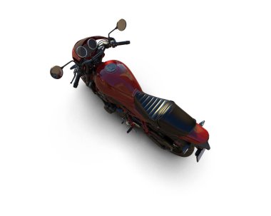 Motosiklet arka planda izole edilmiş. 3d görüntüleme - illüstrasyon