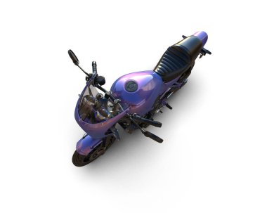 Motosiklet arka planda izole edilmiş. 3d görüntüleme - illüstrasyon