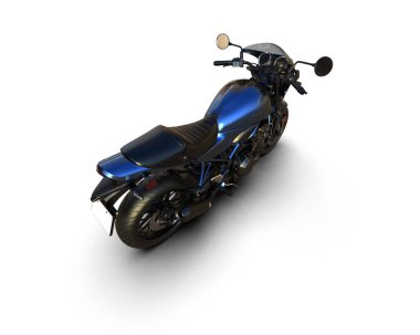 Motosiklet arka planda izole edilmiş. 3d görüntüleme - illüstrasyon