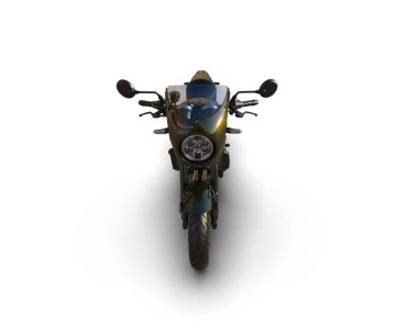 Motosiklet arka planda izole edilmiş. 3d görüntüleme - illüstrasyon