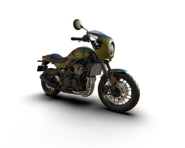 Motosiklet arka planda izole edilmiş. 3d görüntüleme - illüstrasyon