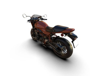 Motosiklet arka planda izole edilmiş. 3d görüntüleme - illüstrasyon